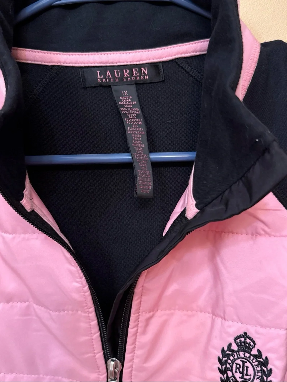 Lauren Ralph Lauren Pink and Black Quilted Puffer Jacket - Picture 4 of 7
